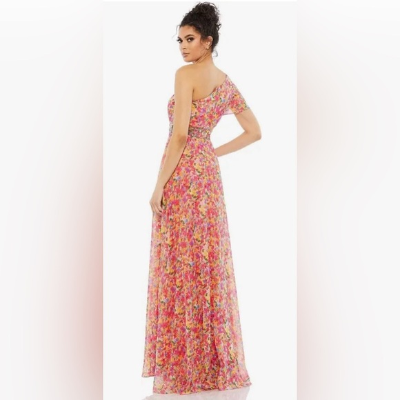 Mac Duggal 9157 NWT Long Floral One Shoulder Formal Dress - Picture 2 of 6